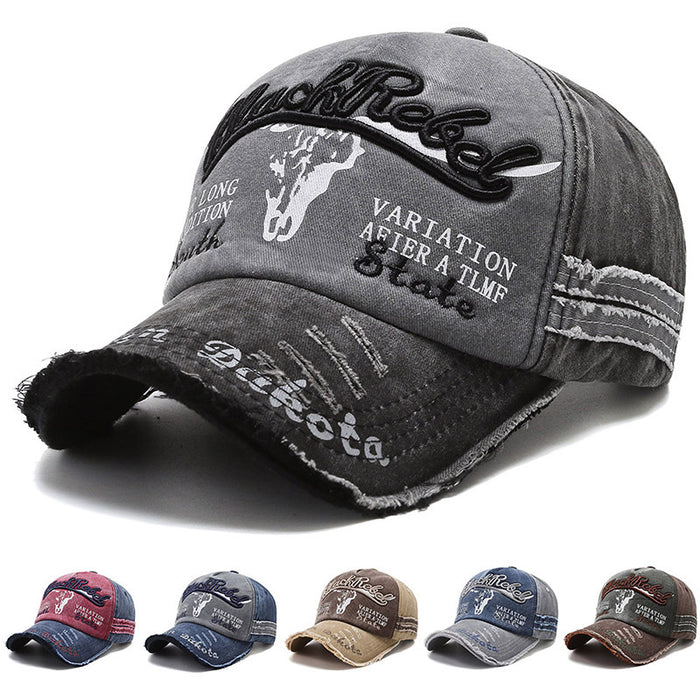 Wholesale Vintage Embroidered Letter Washed Distressed Baseball Cap