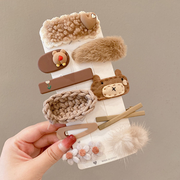 Wholesale 10pieces/pack Plush Hairpins Autumn and Winter Hairpins for Women JDC-HC-DF009