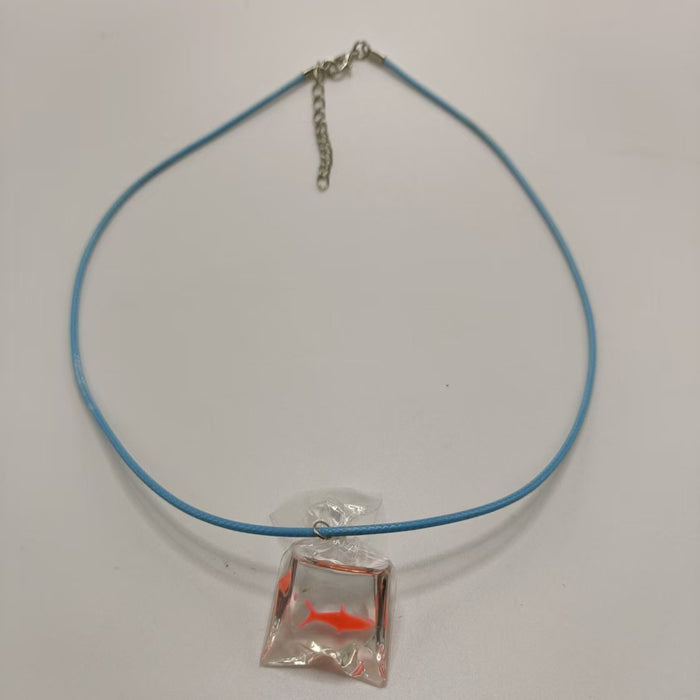 Wholesale children's fun creative cute goldfish necklace transparent fish pendant