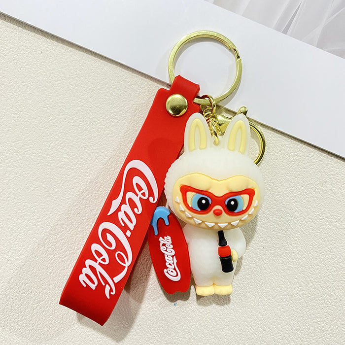 Wholesale Cartoon Cross-Dressing Little Sheep Keychain Silicone Doll Gift Car Keychain Pendant