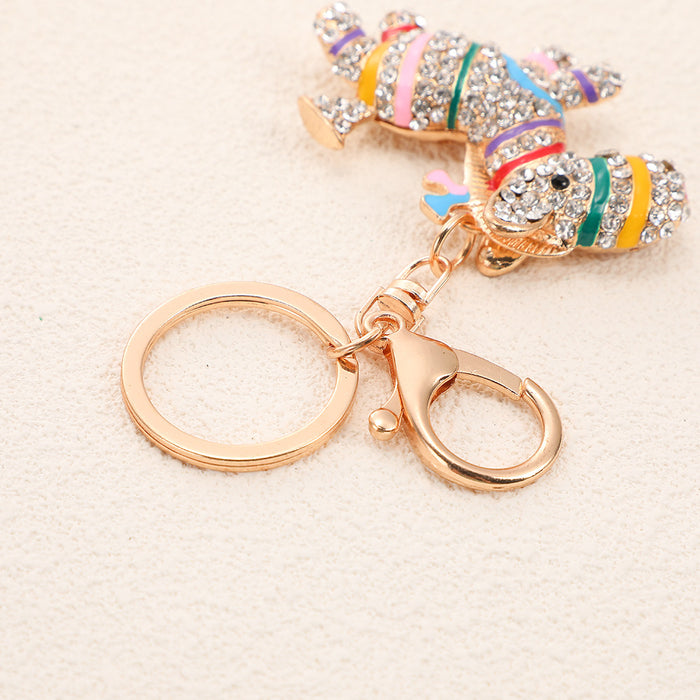 Wholesale Colorful Zebra Diamond Keychain Small Gift Personalized