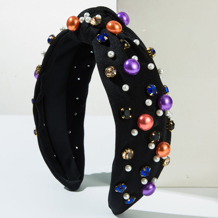 Wholesale Halloween headband female head hoop pearl rhinestone head