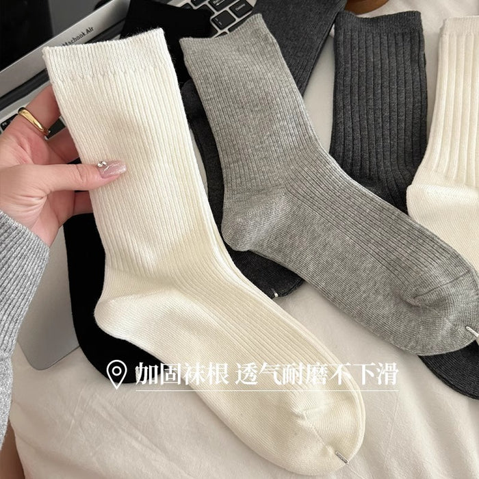Wholesale Socks, mid tube socks, pure cotton Korean version, long tube, thin style, stacked socks