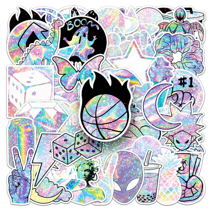 Wholesale 50pcs holographic flash point laser stickers