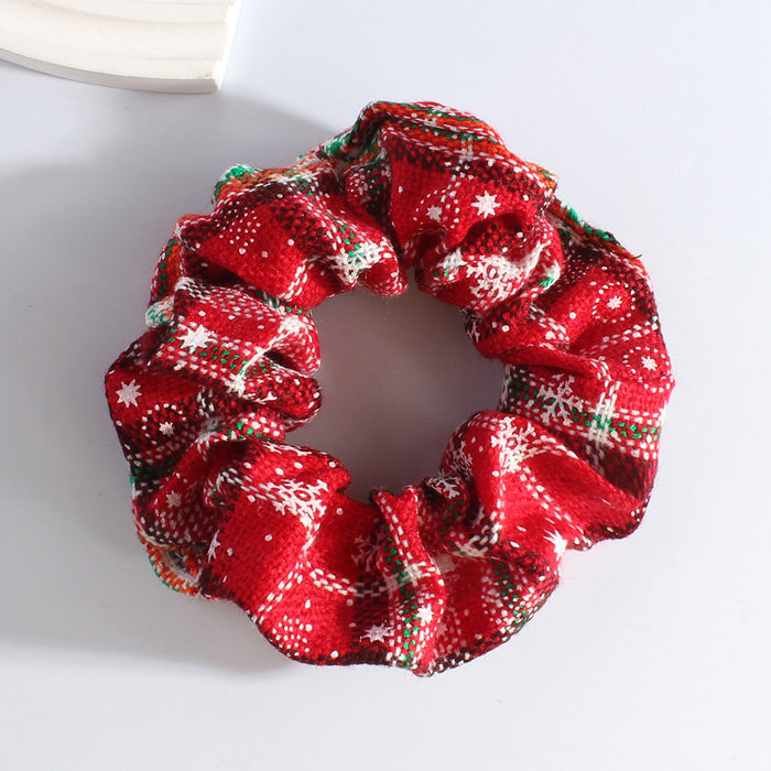 Wholesale Christmas Snowflake Hair Scrunchies JDC-HS-Heqin001