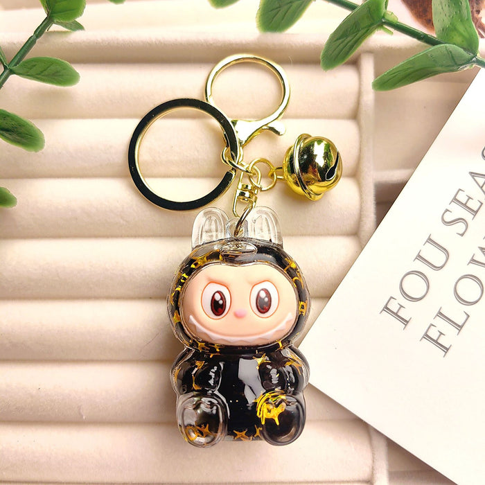 Wholesale Creative oil-filled quicksand bottles keychain