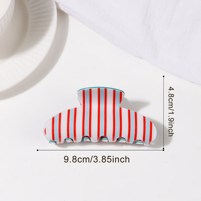 Wholesale Striped Shark Clip PVC Hair Claw Fashion Accessory For Everyday Styling And Boutique Resale