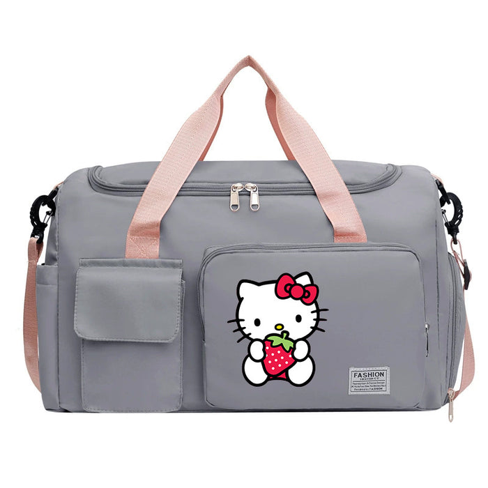 Wholesale  Cartoon Printed Fitness Bag with Shoe Storage Large Capacity Duffel Bag