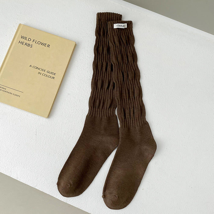 Wholesale Socks pile socks versatile fabric label letter long socks