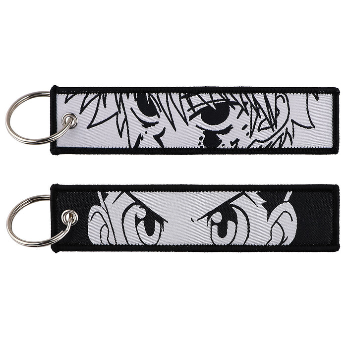 Wholesale Cartoon  Anime Woven Label Keychain Lanyard Woven Fabric