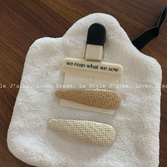 Wholesale Weaving rattan geometric hair clips, fashionable bangs, side clips, hair accessories