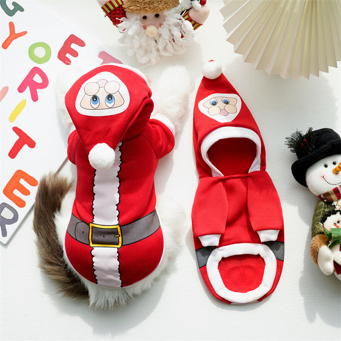 Wholesale Dogs Christmas Pet Supplies Clothes  Cotton Coat Autumn and Winter Elk Cat and Dog Clothes