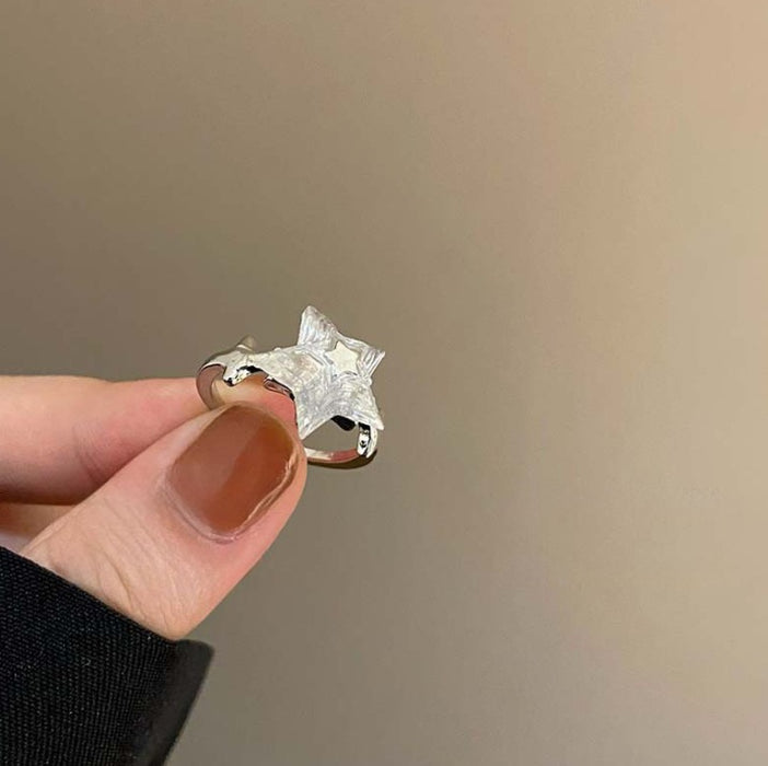 Wholesale Transparent star ring women' s open adjustable ring
