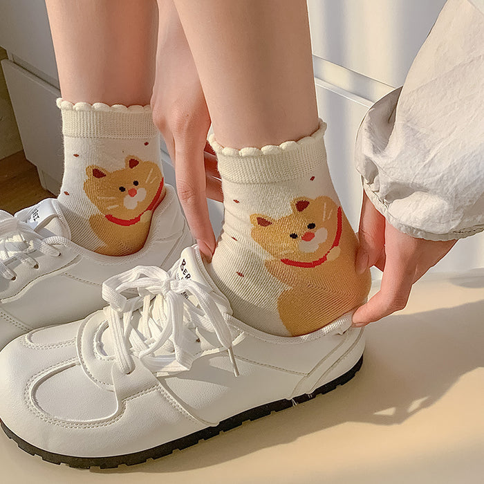 Wholesale Socks Children's Mid Tube Socks New Sweet Lace Academy Storm Point Socks