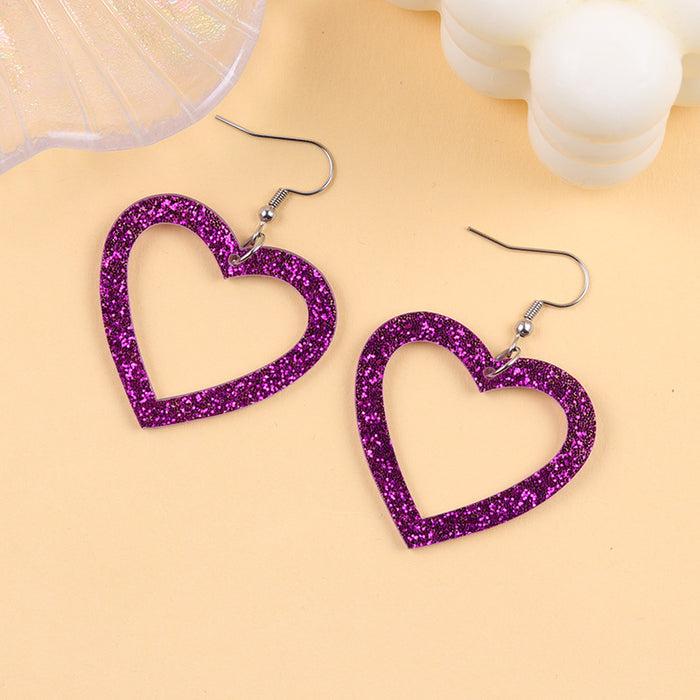 Wholesale Stylish Multi-Colored Heart Acrylic Simple Earrings