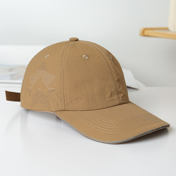 Wholesale Quick drying waterproof baseball cap, casual duckbill cap, perforated breathable reflective cap