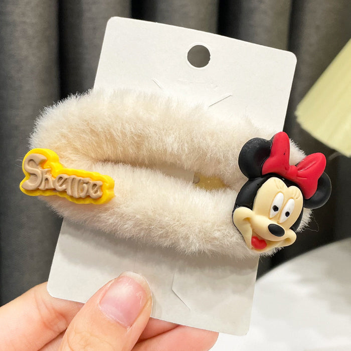 Wholesale Cute plush cartoon side clip hair clip