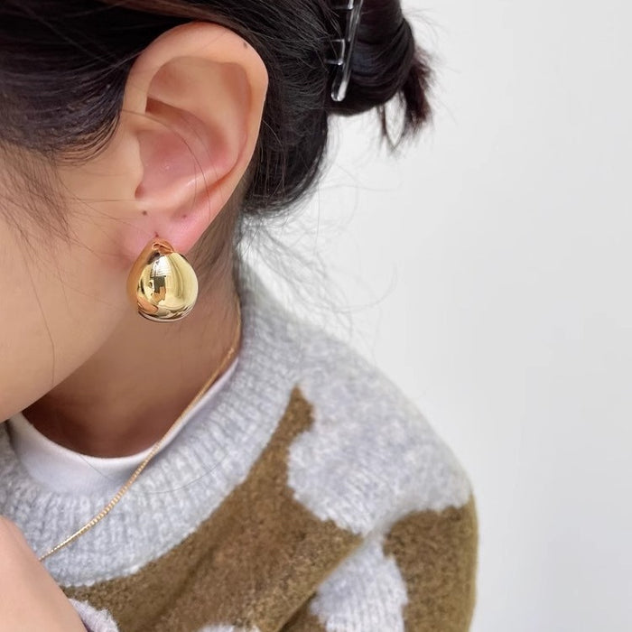 Wholesale Silver Needle Light Luxury Earrings with Simple and Niche Texture Earrings