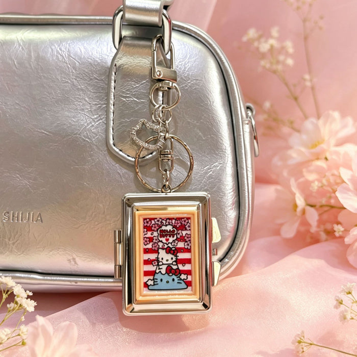 Wholesale Cartoon Cosmetic Mirror Keychain Double-Sided with Chain Zinc Alloy Bag Charm