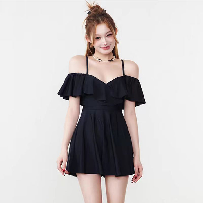 Wholesale Swimsuit Solid Color One-Piece Skirt for Flesh-Covering Swimsuit