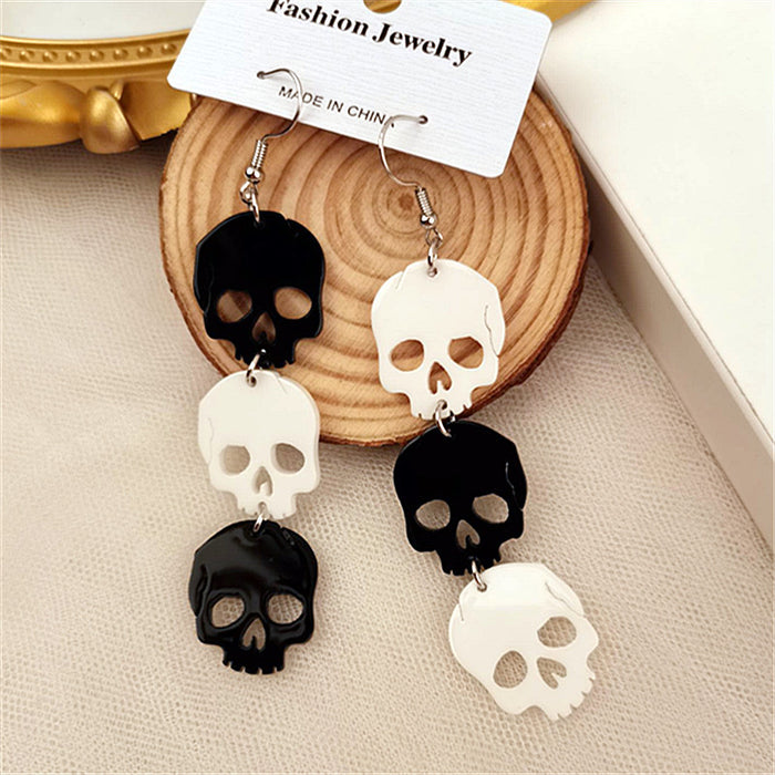 Wholesale Halloween Acrylic Pumpkin Ghost Demon Skull Earrings JDC-ES-ChouD021