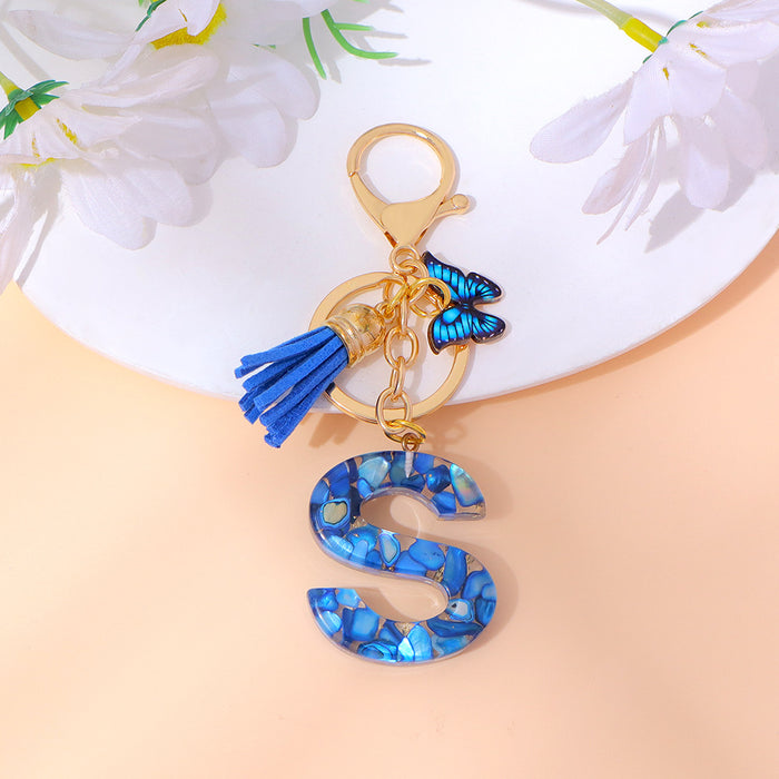 Wholesale Letter Keychain Tassel Butterfly Girl Bag Pendant