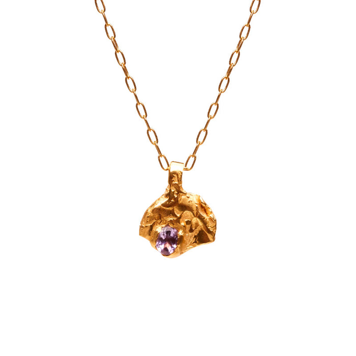 Wholesale Birthstone Zircon Pendant Necklace Clavicle Chain Gold plated