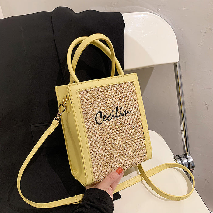 Wholesale Piano Score Straw Handbags