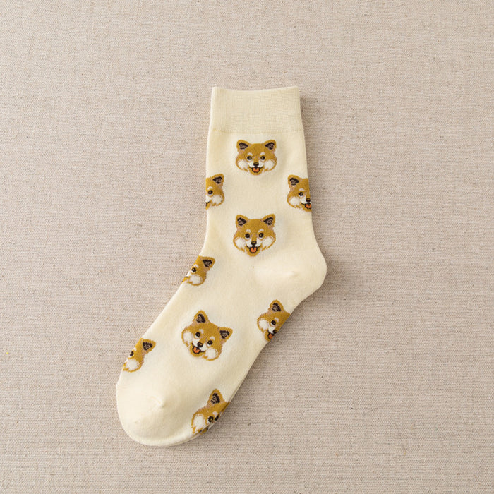 Wholesale Cotton Cartoon Animal Dog Long Socks JDC-SK-Lanh003