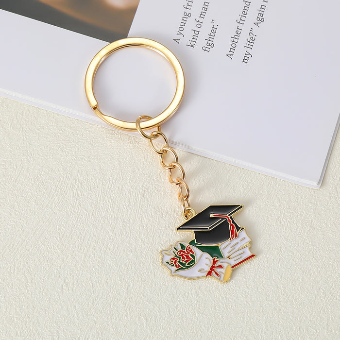 Wholesale Bachelor's Cap Keychain Inspirational Blessing Pendant for Students' Bags