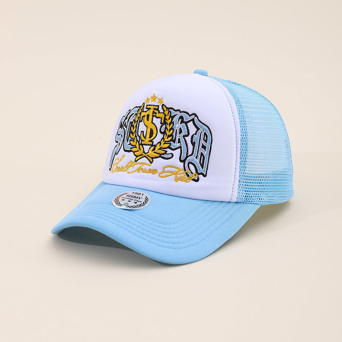 Wholesale Badge embroidered sun hat mesh hat truck hat versatile breathable baseball cap