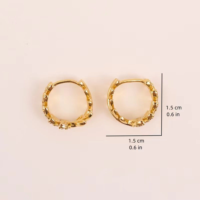 Wholesale Wheat Earrings Interlocking Women' s Style Micro-painted Zirconia