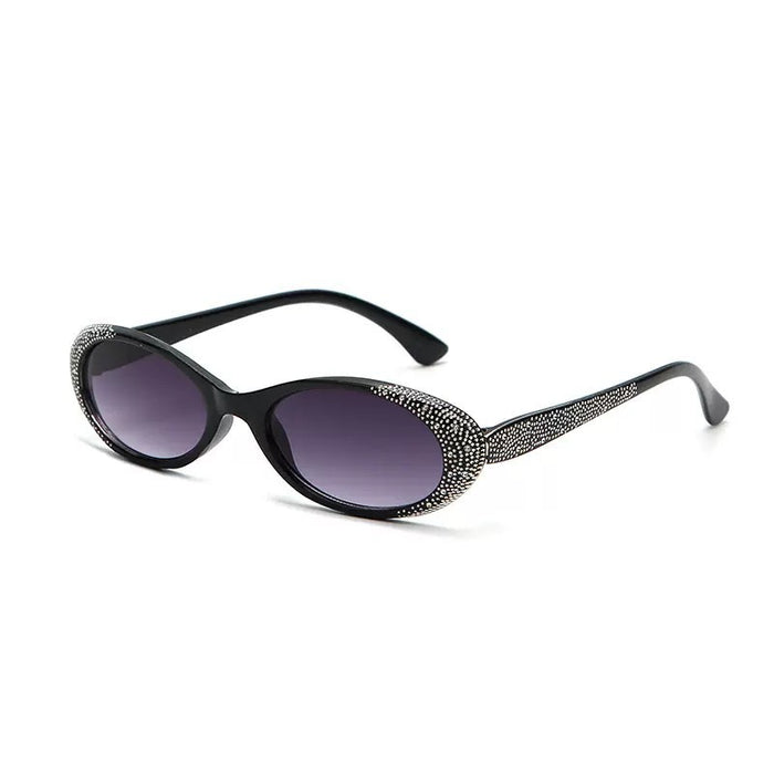 Wholesale Sunglasses for sun shading, travel, fashion, luxury, diamond studded oval frame, purple sunglasses