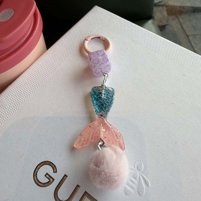 Wholesale Cute cartoon fishtail pendant Keychains