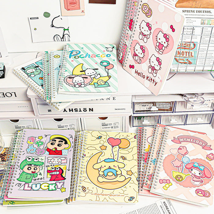 Wholesale 4 Sets of A5 Coil Cartoon Paper Notebook JDC-NK-YYC002