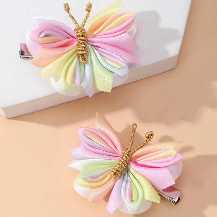 Wholesale Colorful Butterfly Fabric Children's Hair Clip JDC-HC-YueS001