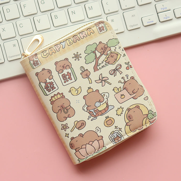 Wholesale PU Cute Cartoon Capybara Printed Kids' Wallet JDC-WT-Jumei009