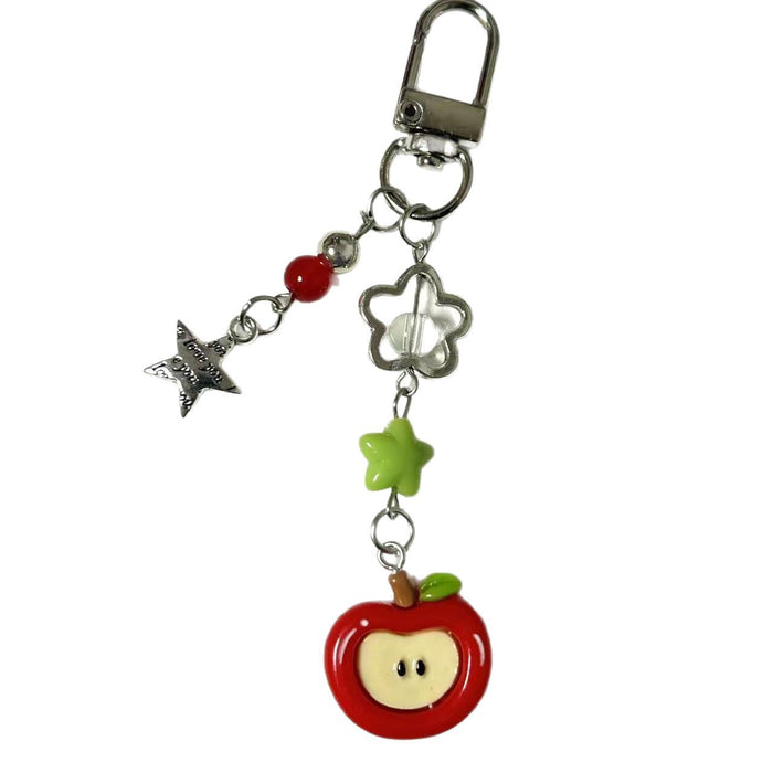 Wholesale Red Apple mobile phone lanyard bag decoration cute pendant keychain