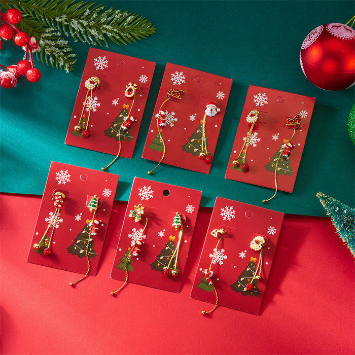 Wholesale Stylish Christmas Tassel Earrings Alloy Elk Design Party Jewelry Gift
