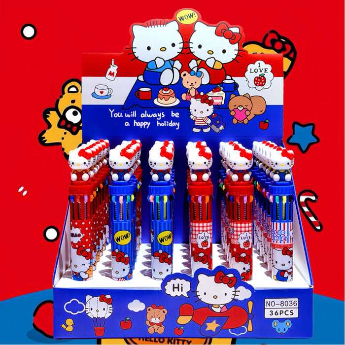Wholesale 36pcs/ set 10-Color Oil-Based Multicolored Pen