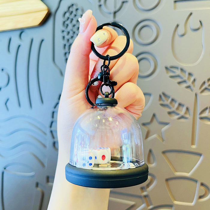 Wholesale Creative pendant dice cup keychain practical keychain couple bag pendant gift