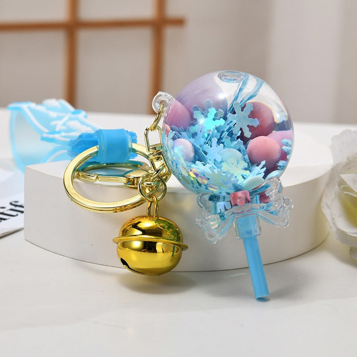 Wholesale Liquid Glitter Bottle &  Lollipop Acrylic Oil-Filled Keychain