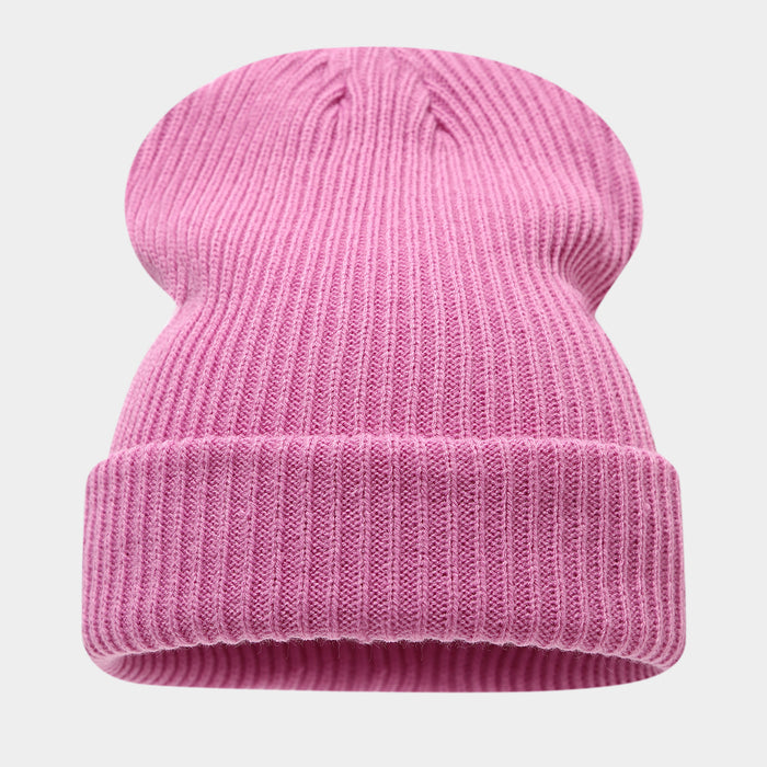 Wholesale Double-striped cuffed pullover warm knitted fashionhat