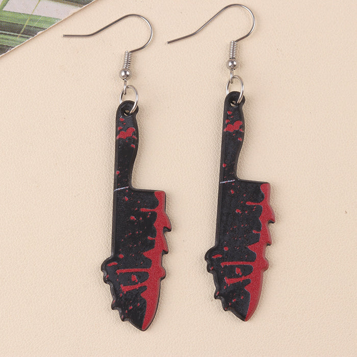 Wholesale  Acrylic Earrings Dark Horror Blooded Chopper Dagger Earrings Distinctive Earrings Ear Jewelry