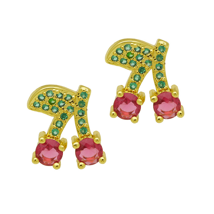 Wholesale Fruit strawberry cherry color drop oil earrings