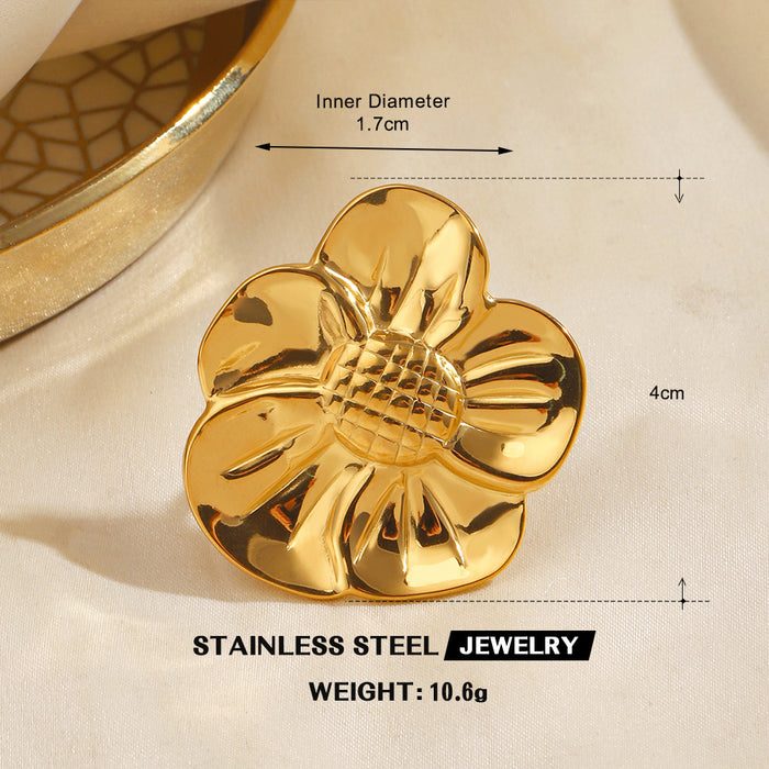 Wholesale Women' s Flower Sun Stainless steel Rings Adjustable rings