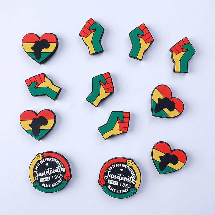 Wholesale 20PCS Juneteenth Silicone Beads JDC-BDS-HeXing020