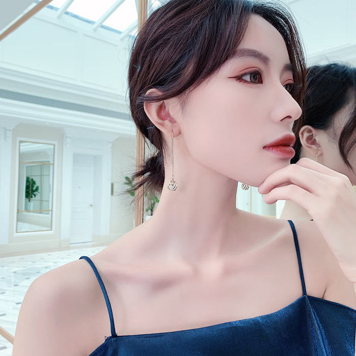 Wholesale Earstring long tassel earrings made of pure silver and silver needle earrings, exuding a refined temperament