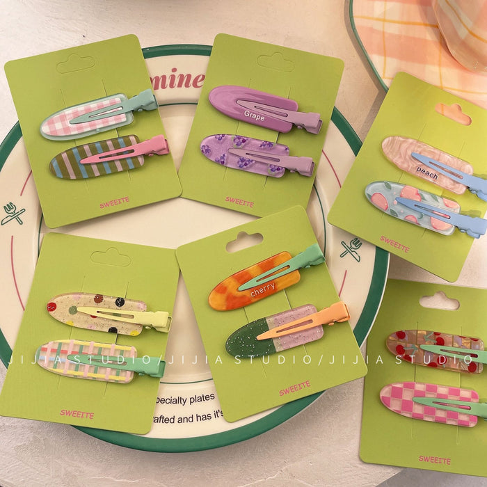 Wholesale 2 pack/set Fun fruit hairpin cute bangs side clip hair accessories