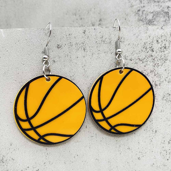 Wholesale Baseball Earrings Basketball Football Rugby Jersey Acrylic Earrings Jewelry Sports Events